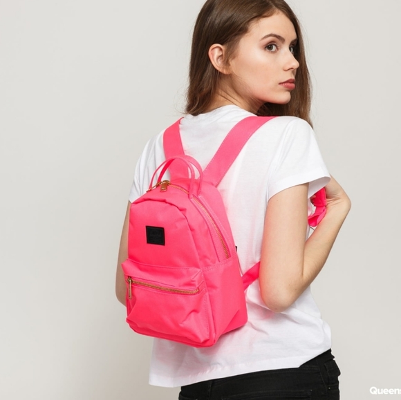neon pink mini backpack